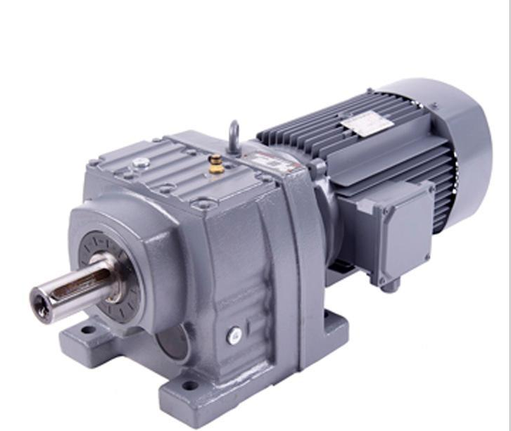 R China series helical gearbox drill head gearbox with brake motor forward reverse gearbox