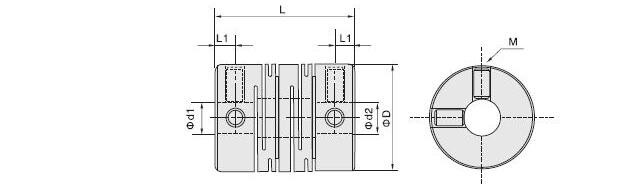 Precision Aluminum alloy set  helical beam flexible shaft coupling