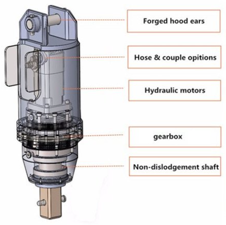 Hydraulic Earth Drill With Auger Crane Motor