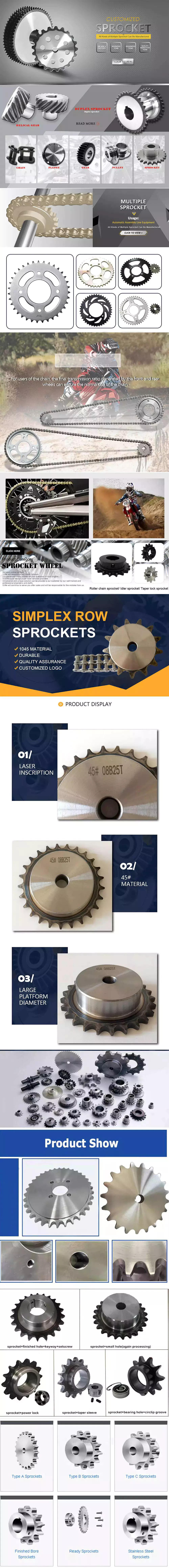 China factory Spur Gear C45 Transmission Parts Sprocket Wheel Chains and Sprockets Wheels Factory  