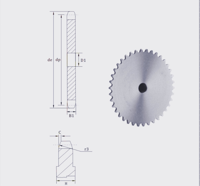 European  sales  China Standard Stock bore platewheel 05 sprocket platewheel