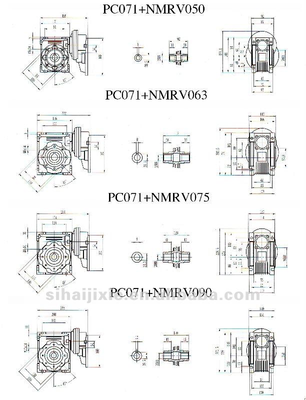 Power Transmission Mechanical PC Worm gears with Pre-stage Helical unit