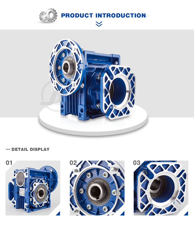 Aluminum speed variator worm reduction box and gear