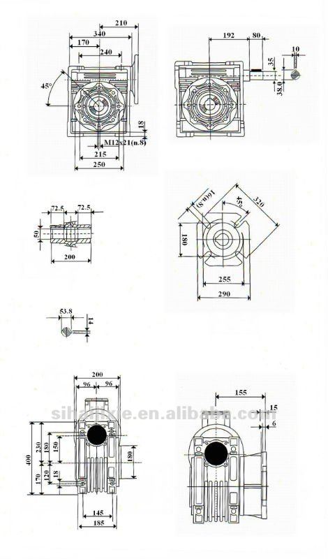 worm drive geared box with dc motor foot mount box gears