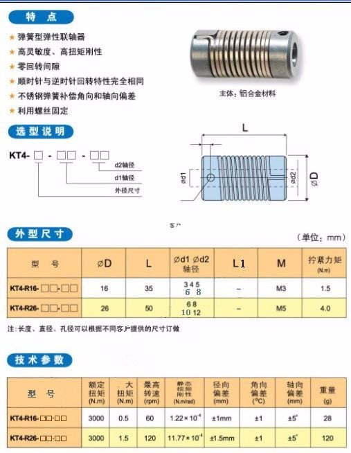 KT4-R26-8/8 beam spring Coupling HRC couplings