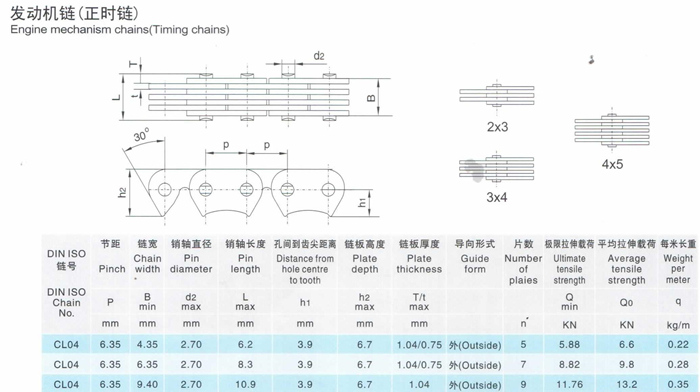 Engine mechanism chain Timing chain