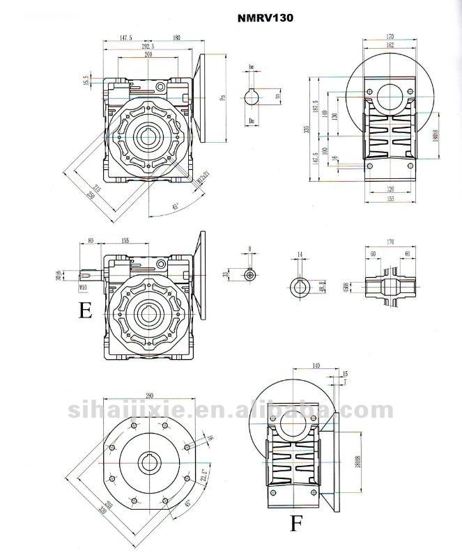 Power Transmission Mechanical Input Shaft mounted Cast Iron Customised Textile Machinery Gear Speed Gearbox