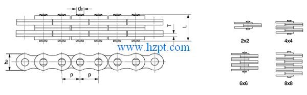 Leaf chain LL2822/LL2844/LL2866/LL2888 For Forklift Truck Lifter