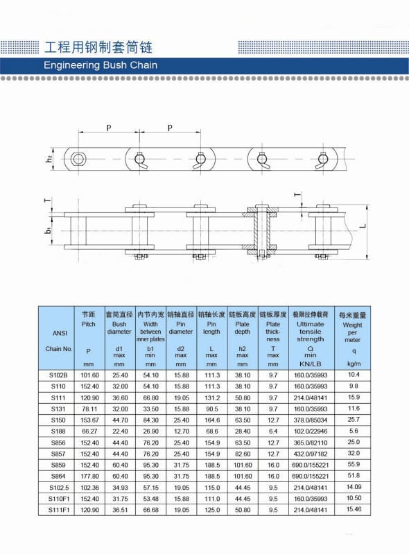 NE apron conveyor chain from China Manufacturer with ISO9001:2015