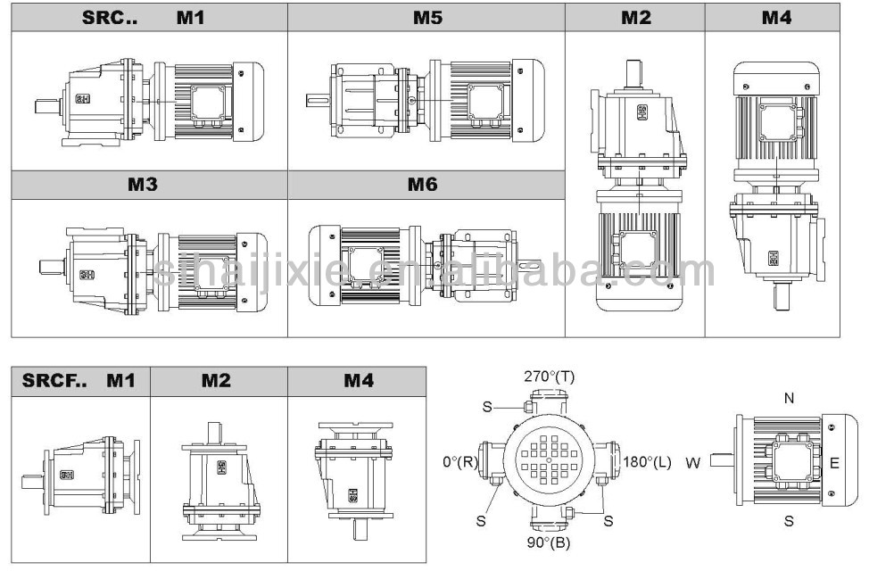 SRC04 motor Two-staged Speed Reduction Helical Gearbox Reducer