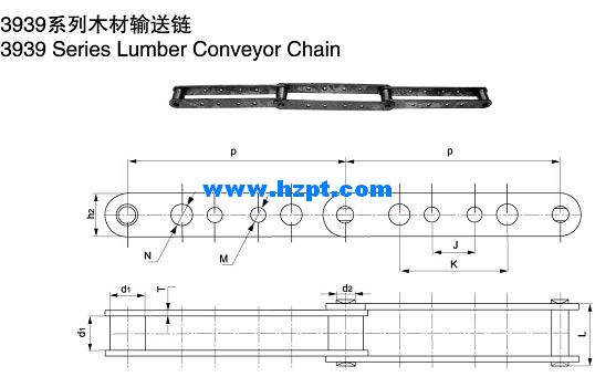 High Quality Conveyor Chain D3939-B40/D3939-B44 For Lumber