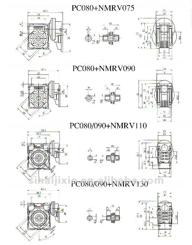 mechanical motor speed gearbox pc helical gear unit