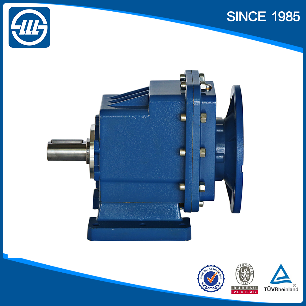 TRC foot base and output flange type aluminium helical reducer 1 1 ratio ninety diploma equipment box aluminum 90 degree gearbox