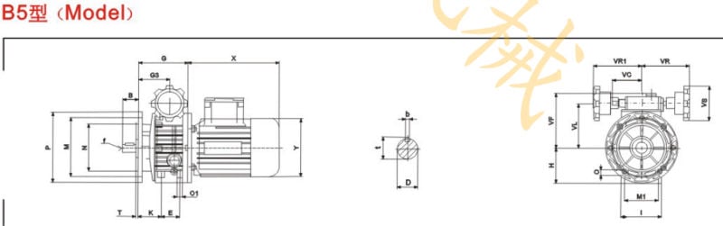 speed variator reducer UD combined worm gearbox with electric motor