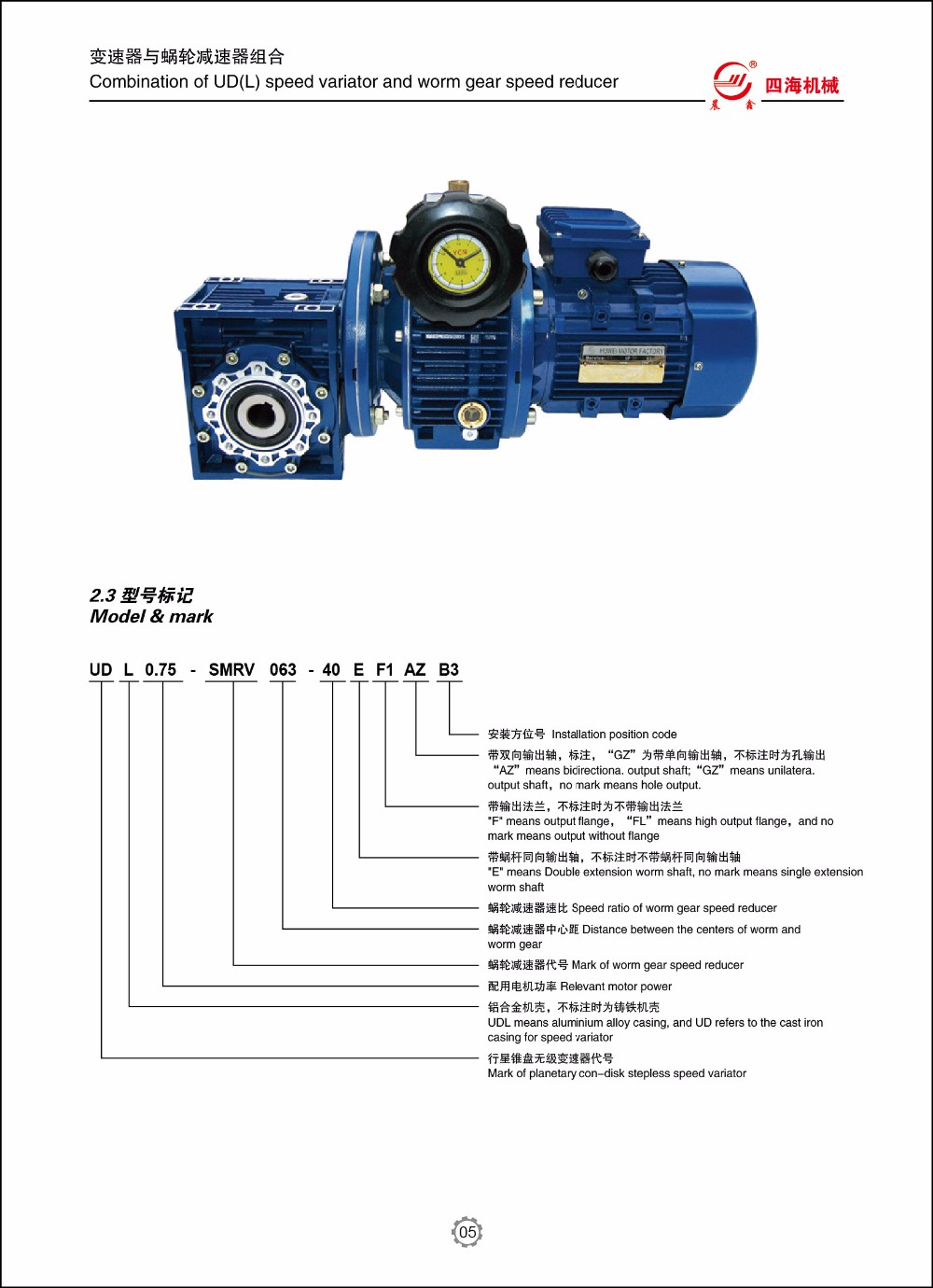 RV Series Worm reduction gearbox