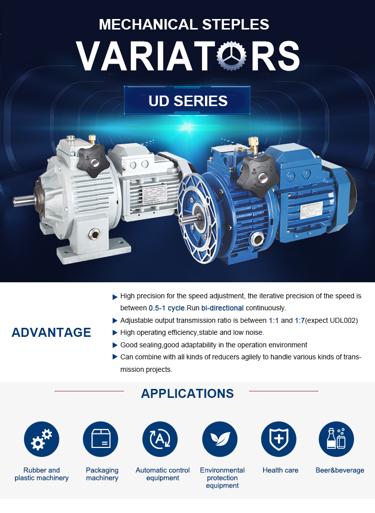 china manufacturer  UDT030 high efficiency cast iron mechanical motor speed variator