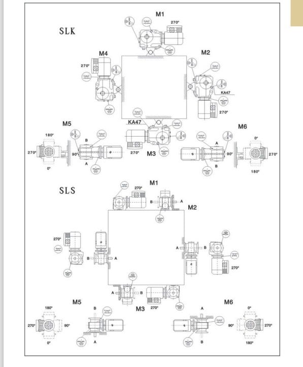 K series bevel helical gearbox with electric motor with torque arm and backstop transmission gearbox