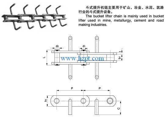 Bucket Elevator Chain (Cement Mill Chain)FU350/FU410/FU500 For Mine, metallurgy, cement, road construction