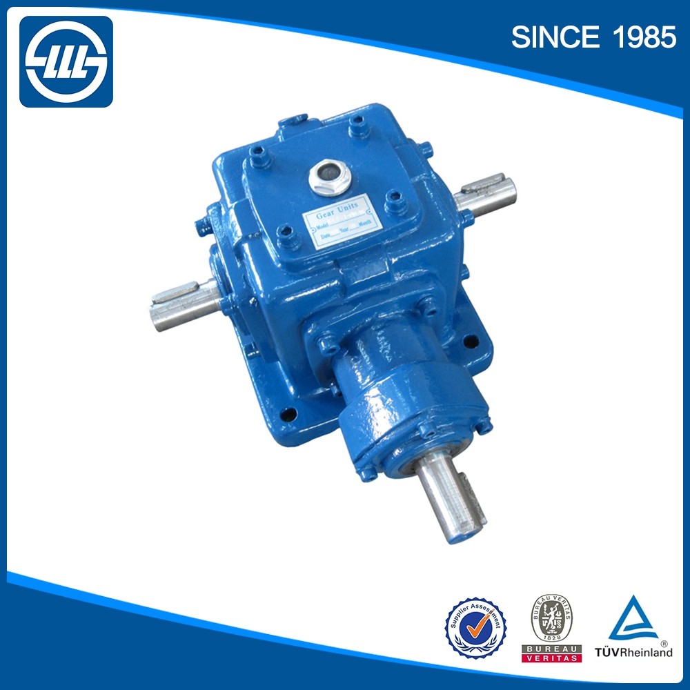 High Strength mini housing double output gearbox with 90 degree shaft gearbox drive power transmission