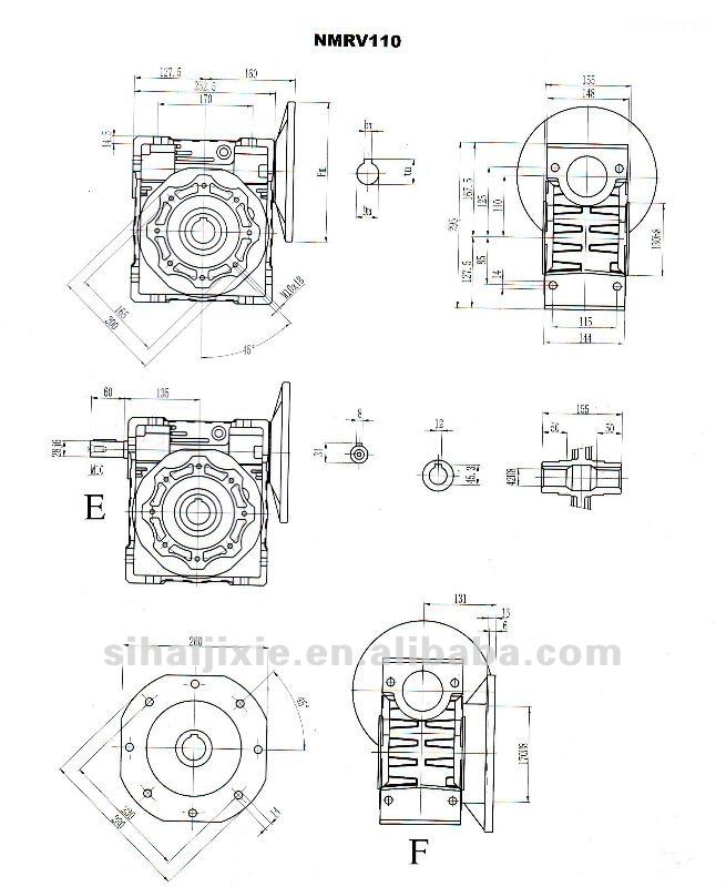 Customised Textile Machinery NMRV110 speed reducers