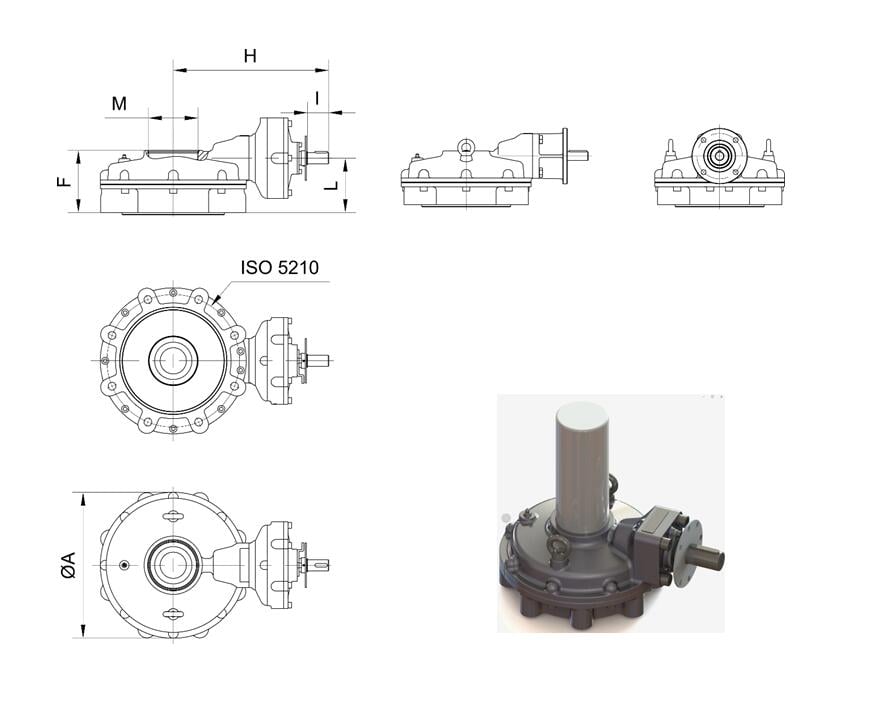 multi turn bevel gearbox on valve made in China