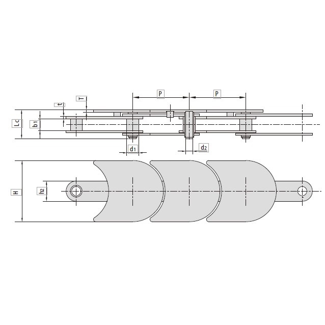 Top  manufacturer exporter Plate Conveyor Chains TOS50 TOS50F1 TOS80 76HP