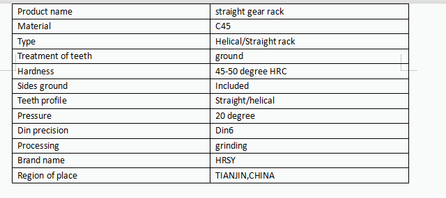 High Precision Transmission Part Stainless Steel Spur Gear Rack and Pinion