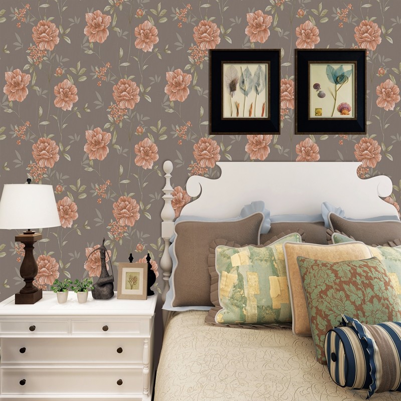 low price wallpaper pvc vinyl coated washable decorative flower living room wallpaper H4000a32f7898468da05cd5fd4d1a96e09